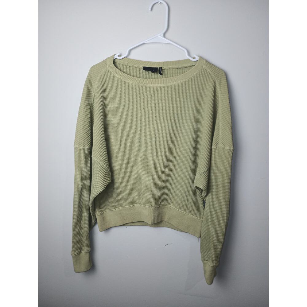 Urban Outfitters Women‎ Oversize Chartreuse Green Knit Waffle Sweatshirt XS